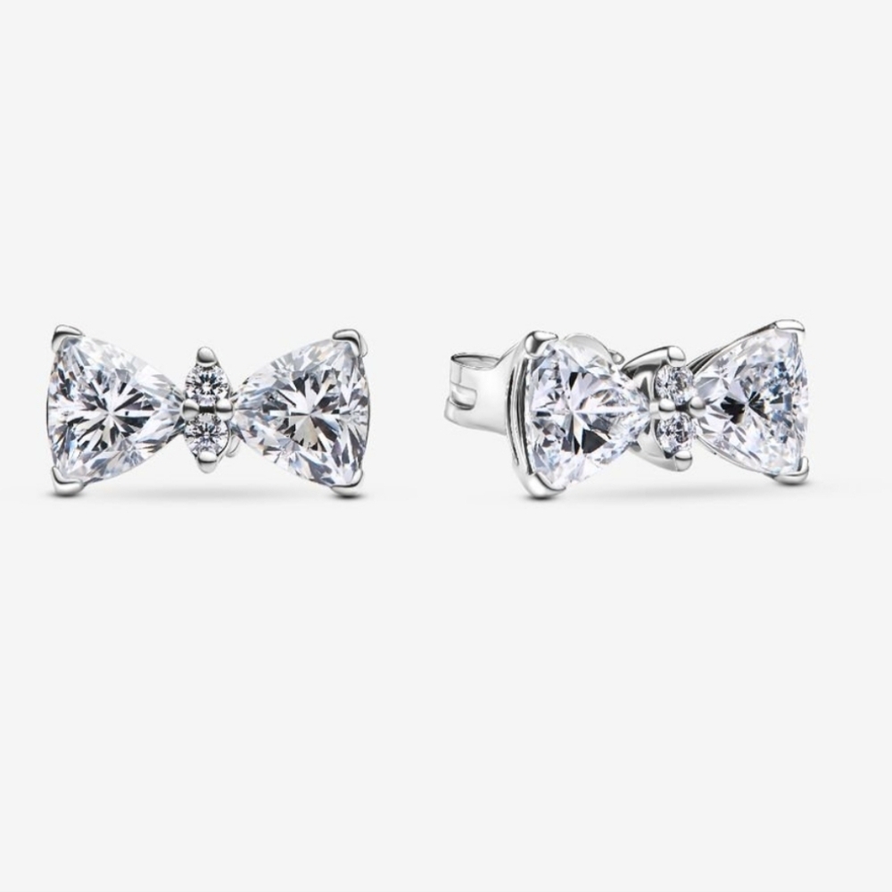 Pandora Sparkling Small Bow Stud Earrings